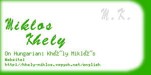 miklos khely business card